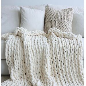 Chenille Chunky Knit Blanket Throw